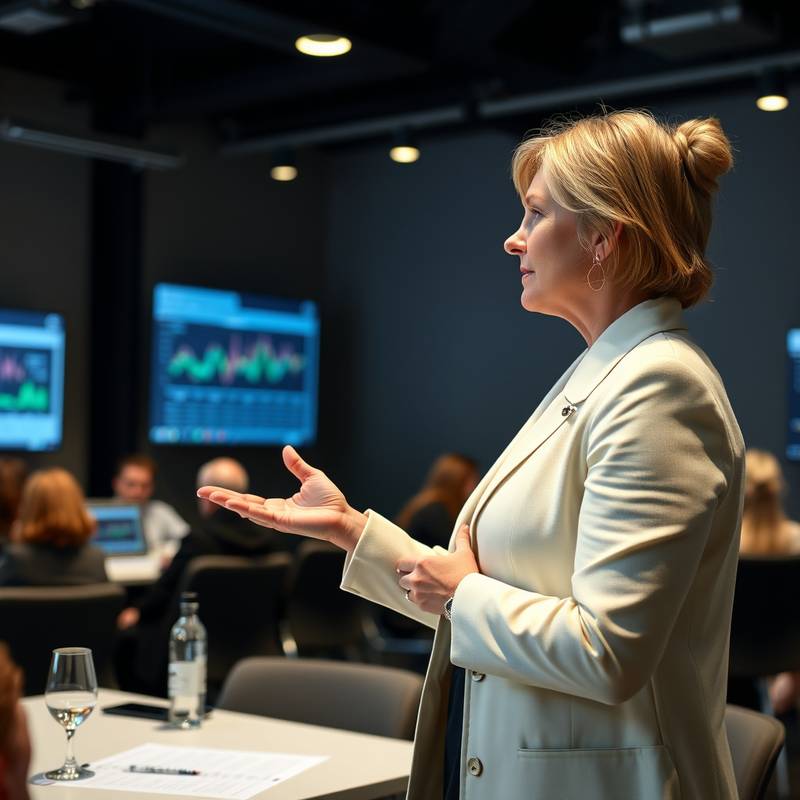 Dr. Astrid Olsen holder en presentasjon om dataanalyse